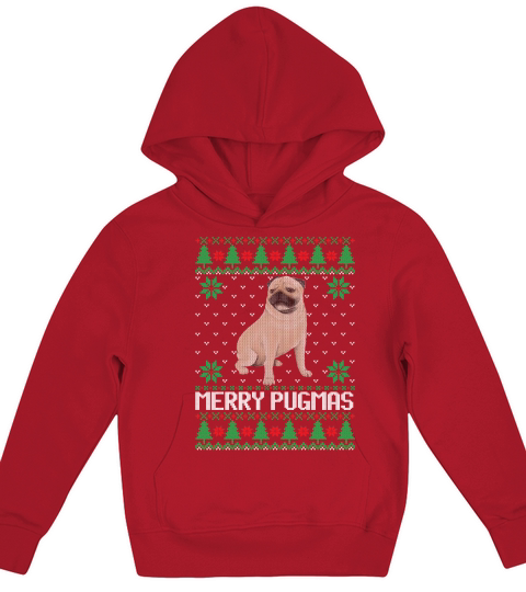 Merry Pugmas dog ugly Christmas Kids Hoodie