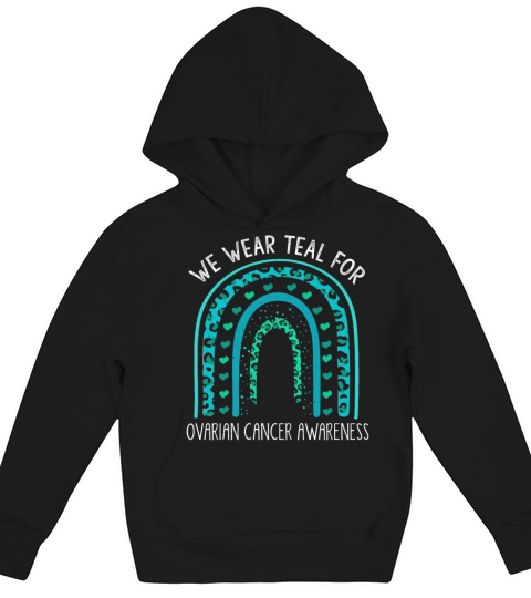 September Teal Ribbon Ovarian Cancer Awareness Kids Hoodie
