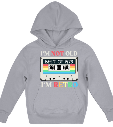 Vintage 1973 Cassette Retro Birthday Kids Hoodie