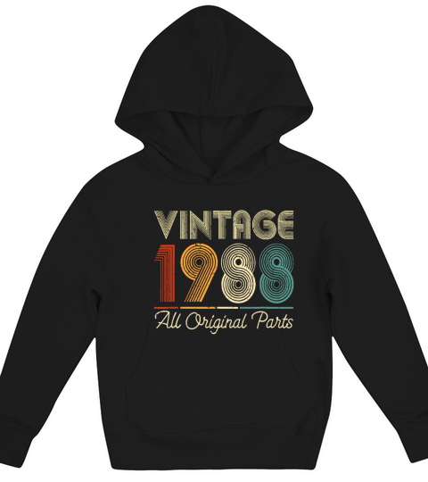 Vintage 1988 Birthday Shirt Retro 34th All Origina Kids Hoodie
