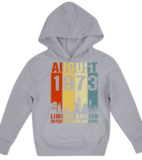 Vintage August 1973 50 Years Of Being Awesome Kids Hoodie