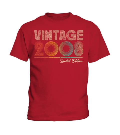 15 Years Old Vintage 2008 15th Birthday Gifts Kids T-Shirt