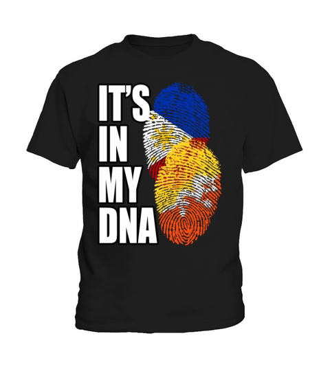 Bhutanese And Filipino Mix Heritage DNA Flag Kids T-Shirt