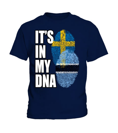 Botswana And Swedish Mix Heritage DNA Flag Kids T-Shirt
