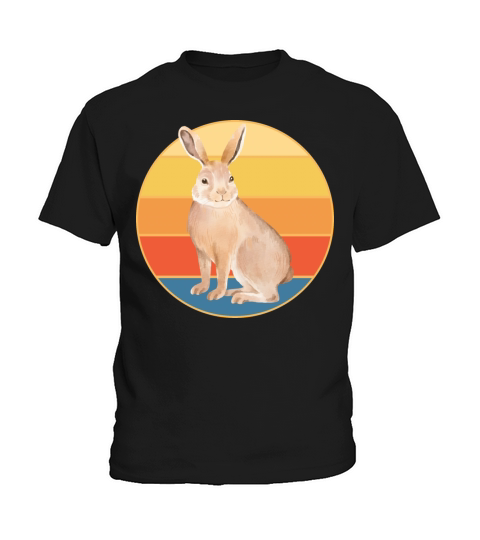 Cute Rabbit Bunny Retro Sunset Vintage Animal Pet Kids T-Shirt