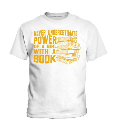 Never Underestimate The Power of A Girl With Book Kids T-Shirt
