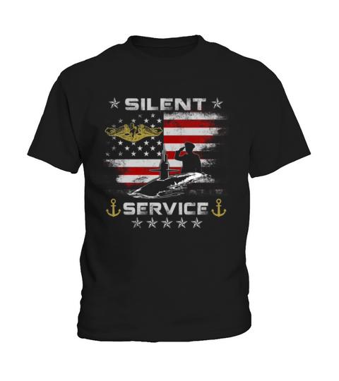 US Navy Submarines Silent Service with Dolphins Kids T-Shirt
