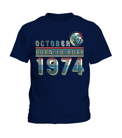 Vintage 1974 October Lion Kids T-Shirt