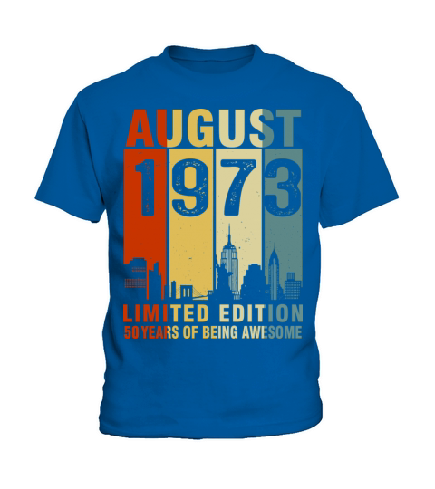 Vintage August 1973 50 Years Of Being Awesome Kids T-Shirt