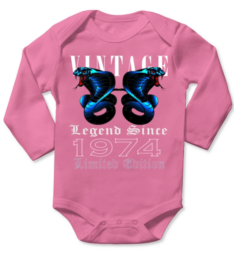 1974 Vintage Cobra 49 Years Limited Edition Long Sleeve Baby One-Piece