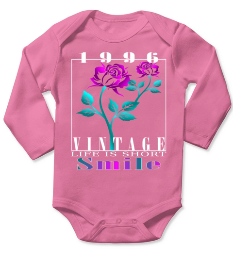 1996 Born Vintage Rose Gift Long Sleeve Baby One-Piece