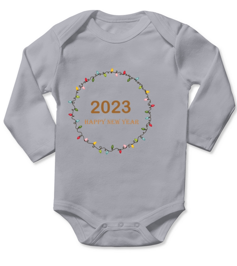 2023 happy New Year Long Sleeve Baby One-Piece