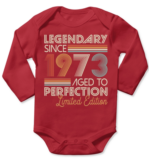50th birthday vintage 1973 legendary since 1973 Long Sleeve Baby One-Piece