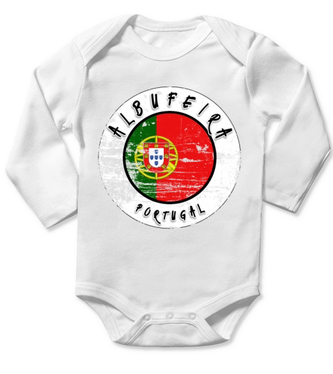 Albufeira Portugal Vintage Long Sleeve Baby One-Piece