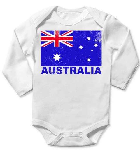 Australia Flag Vintage Australian Origin Nationali Long Sleeve Baby One-Piece