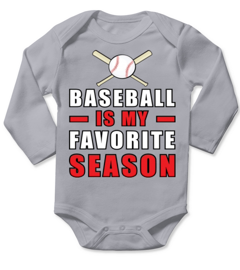 Baseball Is My Favorite Season Long Sleeve Baby One-Piece