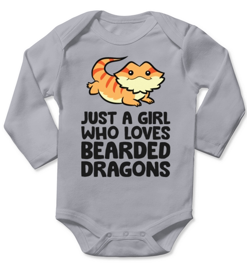 Bearded dragon Reptile Just a Girl Who Loves Long Sleeve Baby One-Piece