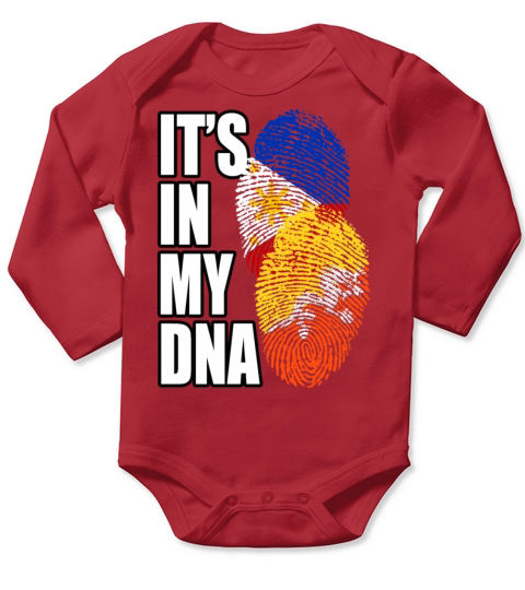 Bhutanese And Filipino Mix Heritage DNA Flag Long Sleeve Baby One-Piece