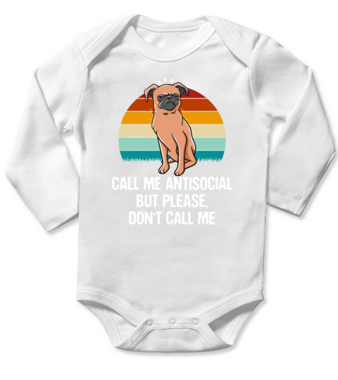 Call Me Antisocial But Please Dont Call Me Funny I Long Sleeve Baby One-Piece