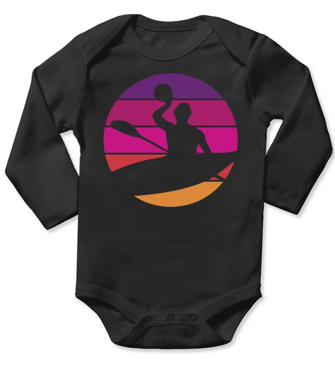 Canoe Polo - Retro - Vintage - Sunset Long Sleeve Baby One-Piece