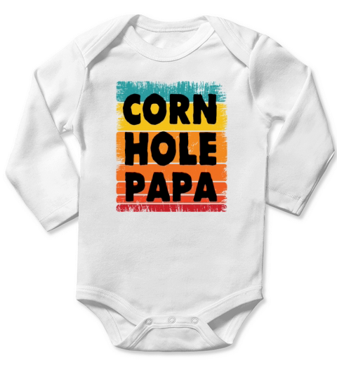 Cornhole Papa Long Sleeve Baby One-Piece