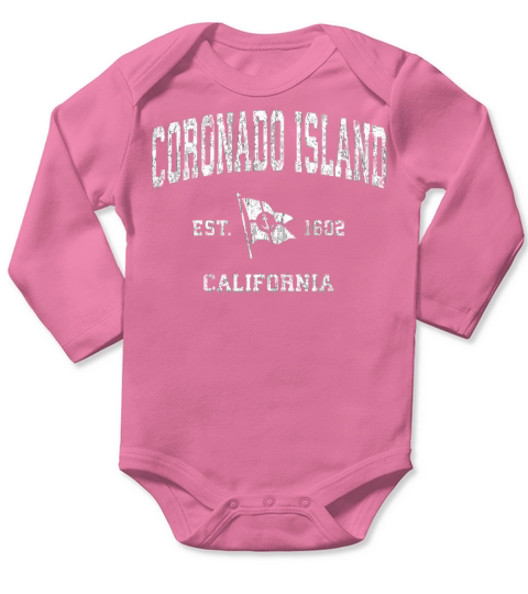 Coronado Island Ca Vintage Nautical Boat Anchor Fl Long Sleeve Baby One-Piece