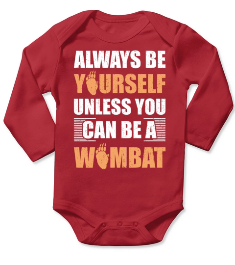 Cute Australian Wombat Quote Wombats Lover Long Sleeve Baby One-Piece