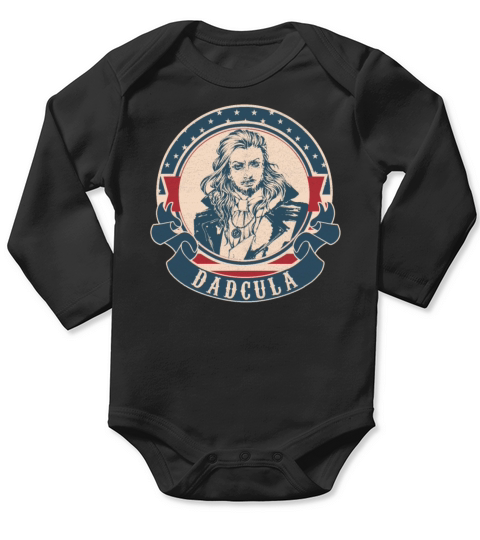 Dadcula Shirt Halloween Funny Letter Vintage Style Long Sleeve Baby One-Piece