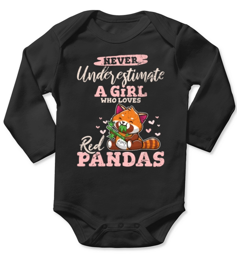 Girl Who Loves Red Pandas Zoologist Funny Panda Lo Long Sleeve Baby One-Piece