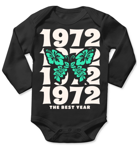 Groovy 1972 50th Birthday Woman Colorful Long Sleeve Baby One-Piece