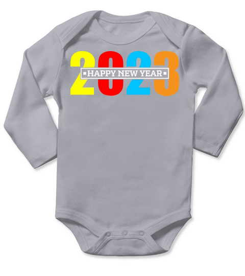 Happy New Year 2023 Typography Long Sleeve Baby One-Piece