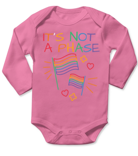 Its Not A Phase LGBT Gay Pride Colors Rainbow Fla Long Sleeve Baby One-Piece