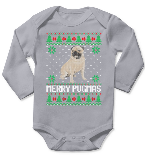Merry Pugmas dog ugly Christmas Long Sleeve Baby One-Piece
