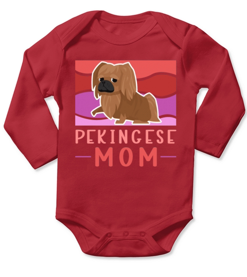 Pekingese Mom Dog Owner Long Sleeve Baby One-Piece