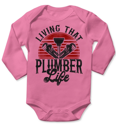 Plumbing Plumber Vintage Retro Long Sleeve Baby One-Piece