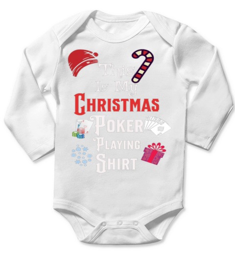 This Is My Christmas Poker Playing Shirt Long Sleeve Baby One-Piece