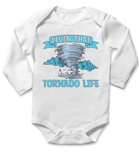 Tornadoes Living That Tornado Life Storm Hunter Long Sleeve Baby One-Piece