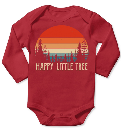 Vintage Happy Little Tree Long Sleeve Baby One-Piece