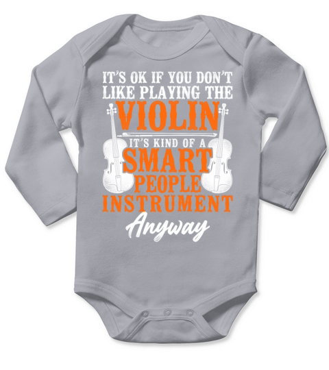 Violin Violinist Vintage Its Ok Long Sleeve Baby One-Piece