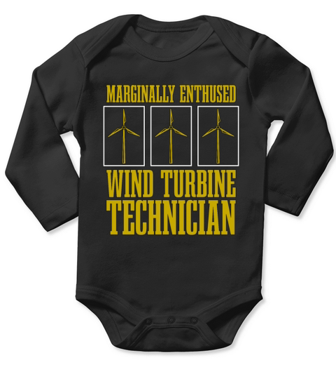 Wind Turbine Tech Marginally Enthused Green Energy Long Sleeve Baby One-Piece