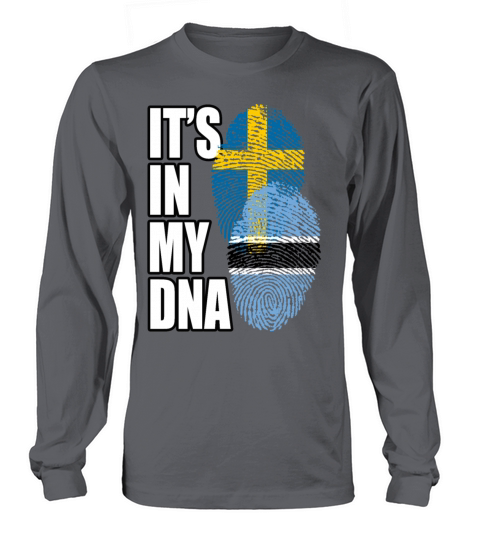 Botswana And Swedish Mix Heritage DNA Flag Long sleeved Unisex