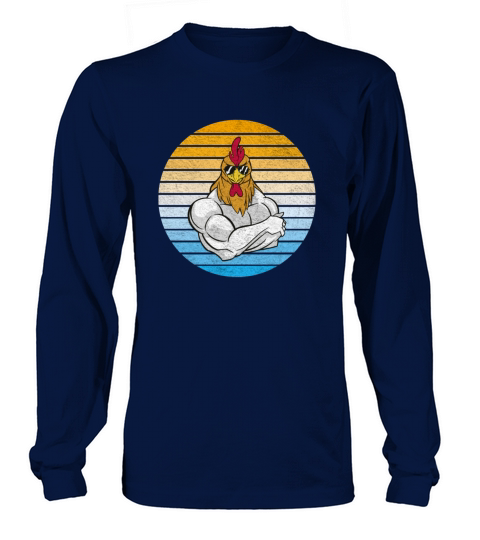 Chicken with cool vintage sunglasses Long sleeved Unisex