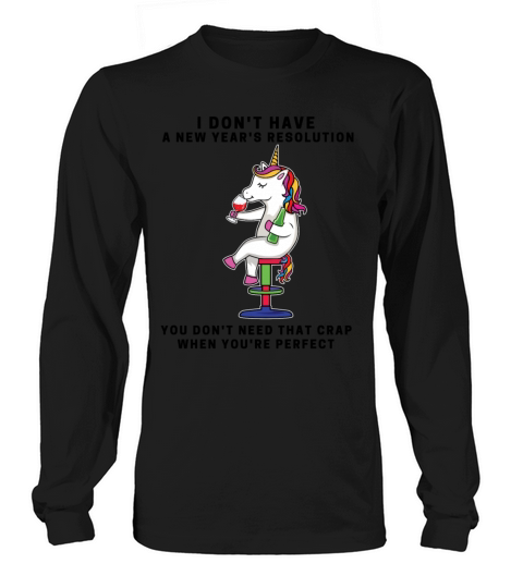Cute unicorn drinking wine Long sleeved Unisex