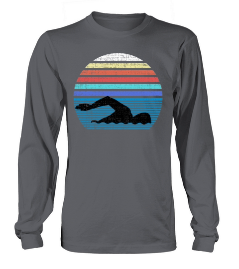 Funny Vintage Retro Swim Swimmer Swimming 80s Gift Long sleeved Unisex