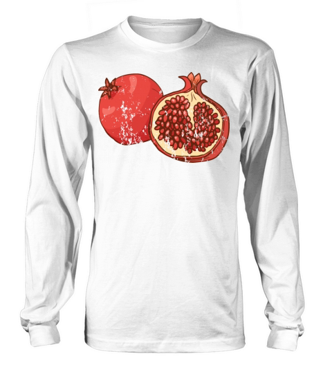 Retro Vintage Grunge Style Pomegranate Long sleeved Unisex
