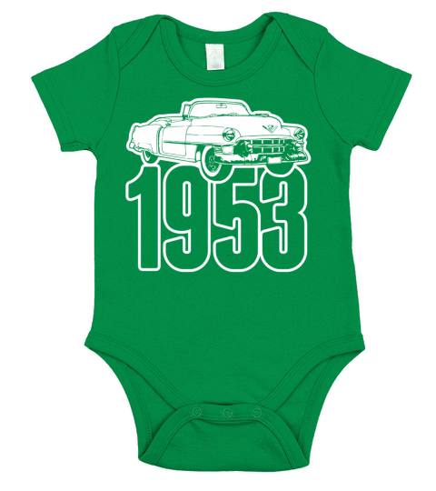 1953 Cadillac Series 62 Convertible Illustration Short Sleeve Baby One-Piece