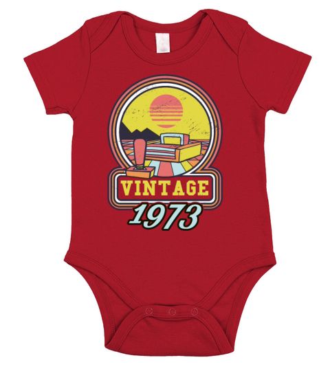 1973 Vintage born in Gamer age Birthday gift idea Short Sleeve Baby One-Piece