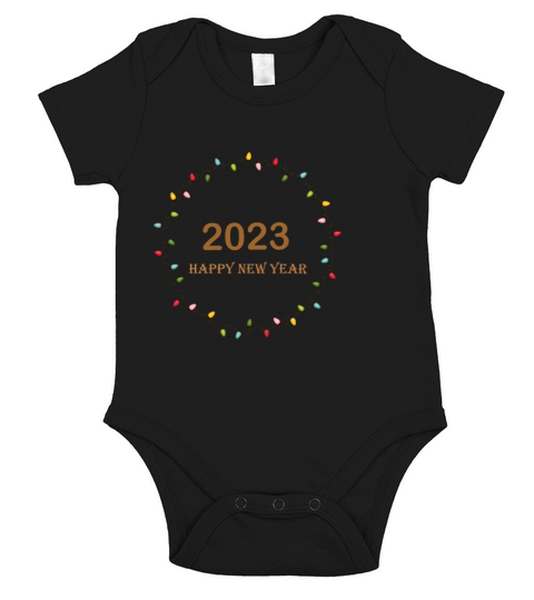 2023 happy New Year Short Sleeve Baby One-Piece