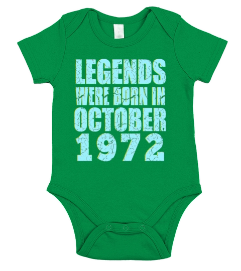 50th Birthday legends were born in October 1972 Short Sleeve Baby One-Piece