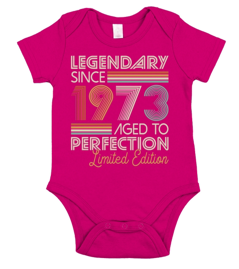 50th birthday vintage 1973 legendary since 1973 Short Sleeve Baby One-Piece
